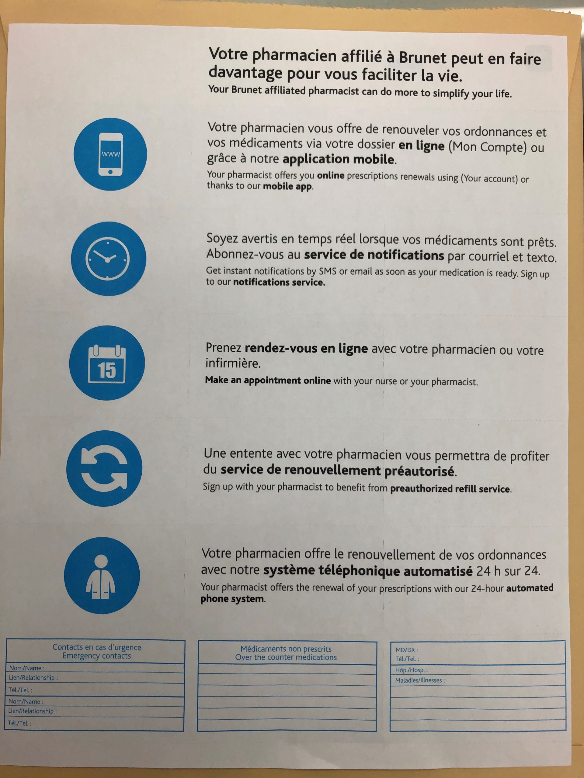 Reçu Laboratoire (Système Jean Coutu) - Papiers Québec fournisseur de  papier dans la région de Québec